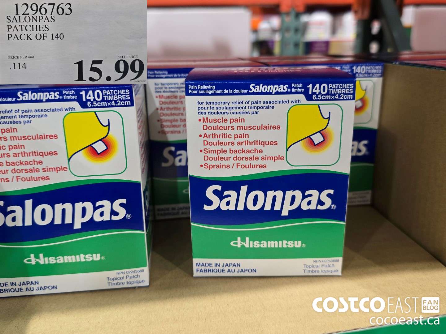 1296763 SALONPAS PATCHES PACK OF 140 $15.99