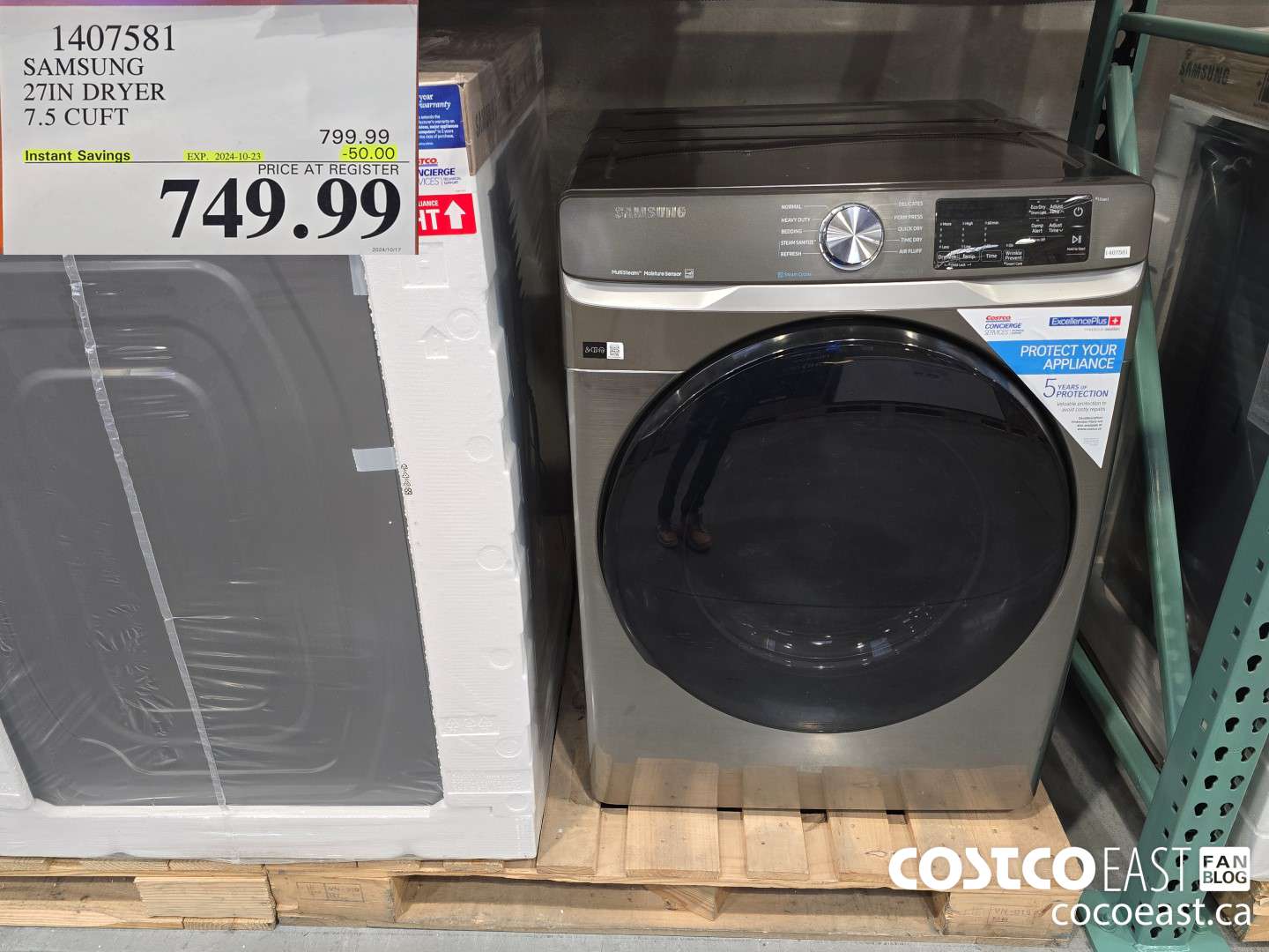 1407581 SAMSUNG 27IN DRYER 7.5 CUFT ($50.00 INSTANT SAVINGS EXPIRES ON 2024-10-23) $749.99
