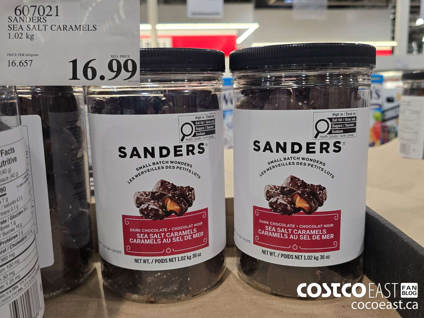 607021 SANDERS SEA SALT CARAMEL TUB 1.02KG $16.99