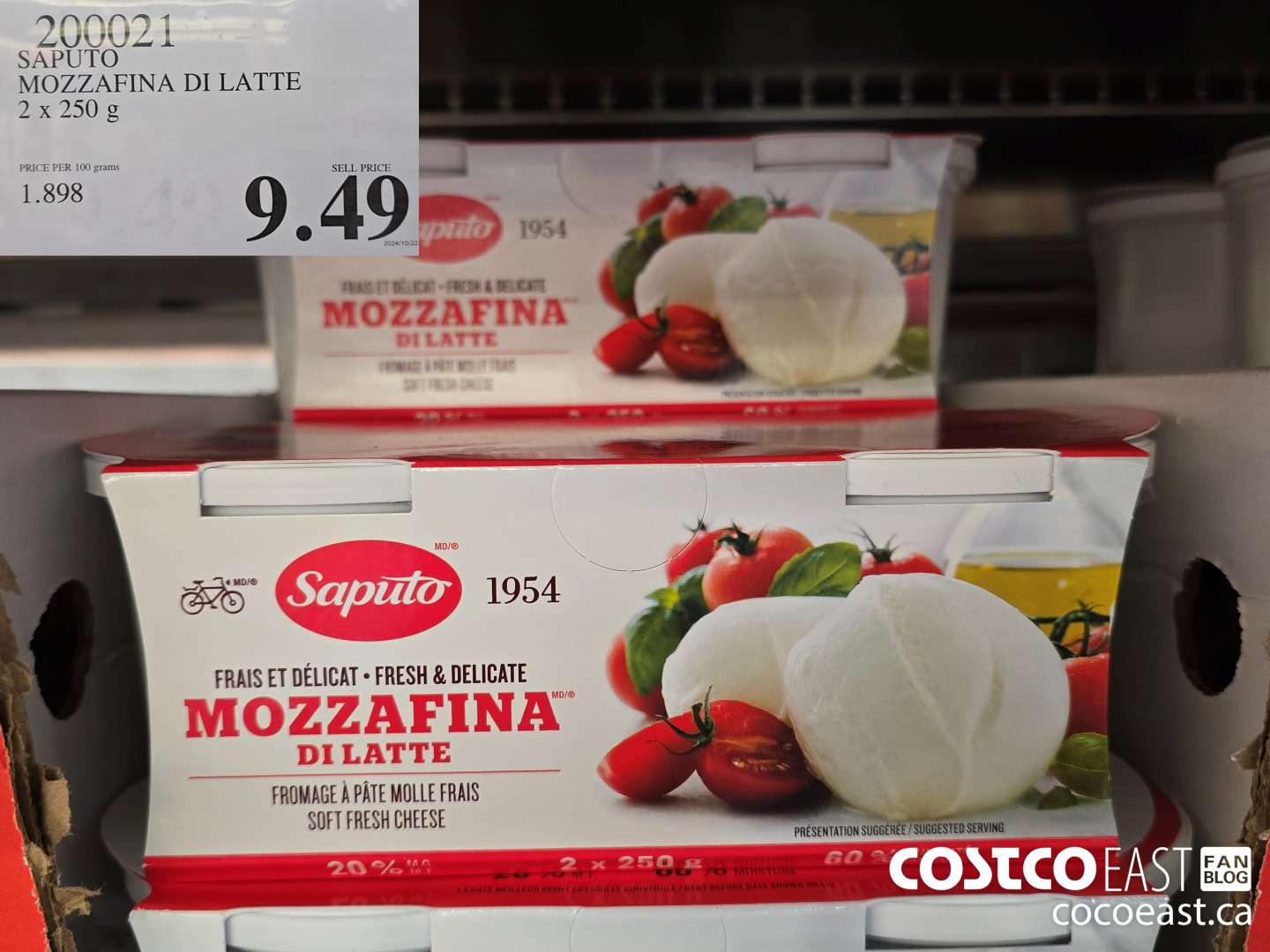 200021 SAPUTO MOZZAFINA DI LATTE 2 X 250 G $9.49