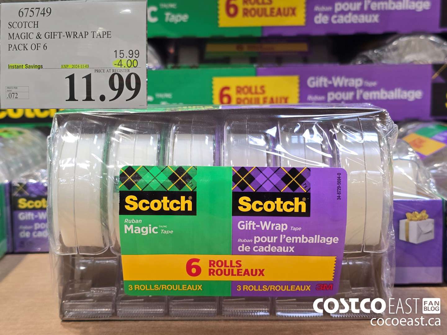 675749 SCOTCH MAGIC & GIFT-WRAP TAPE PACK OF 6 ($4.00 INSTANT SAVINGS EXPIRES ON 2024-11-03) $11.99