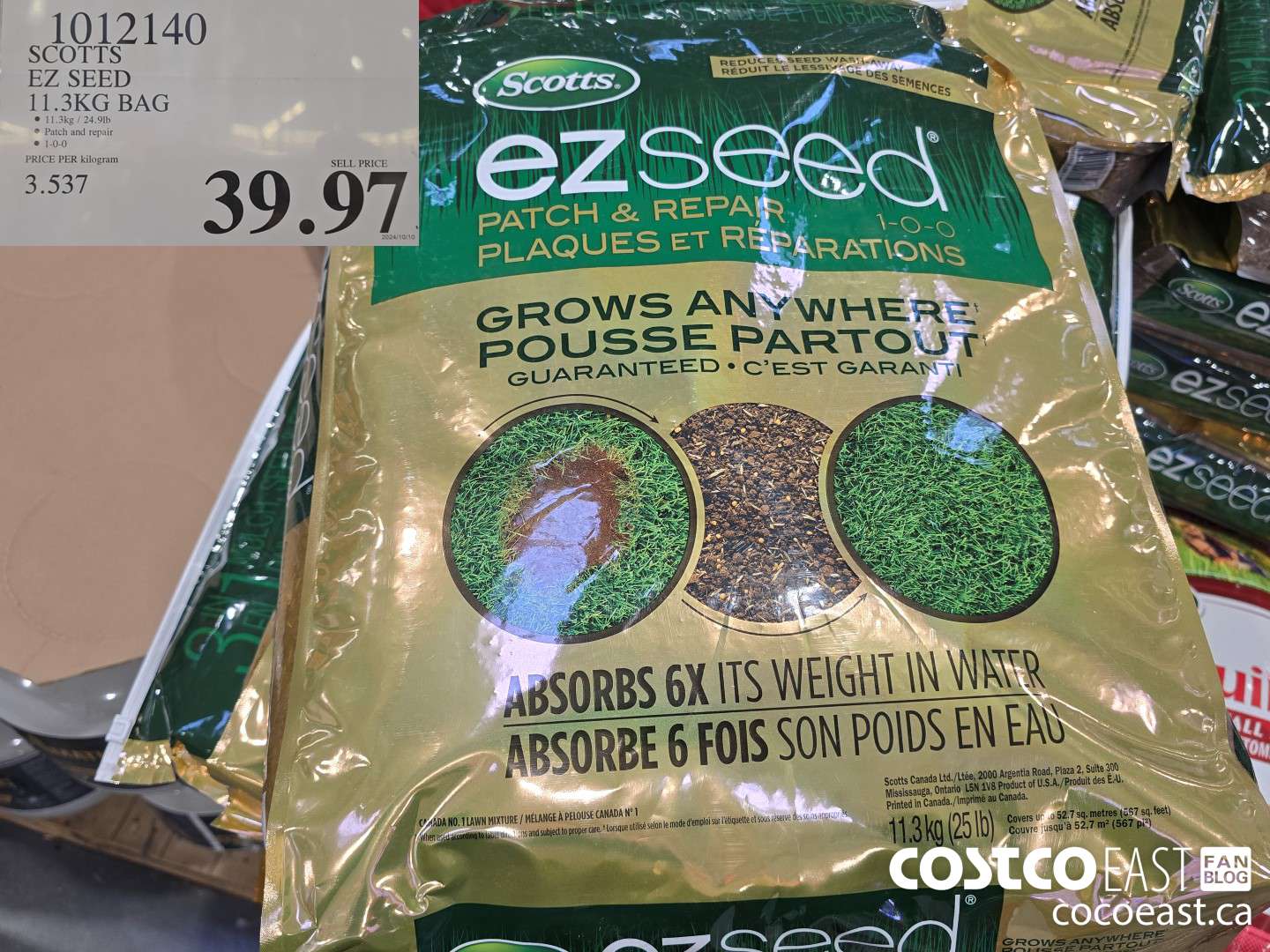 1012140 SCOTTS EZ SEED 11.3 KG BAG $39.97