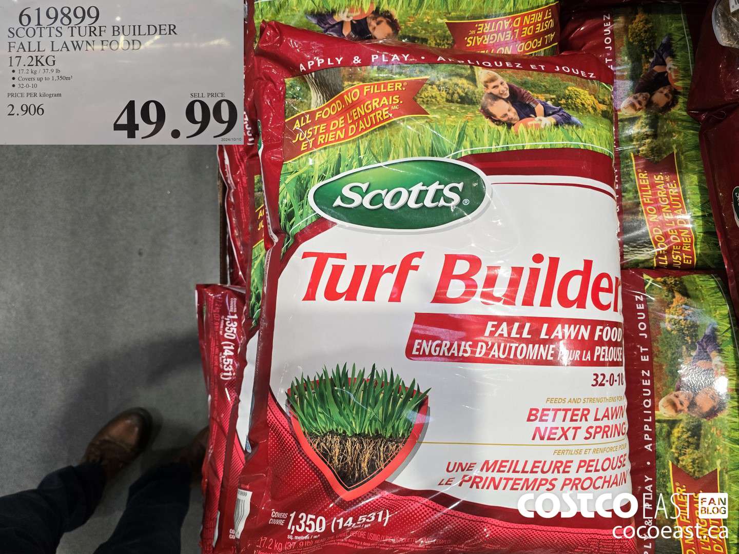 619899 SCOTTS TURF BUILDER FALL LAWN FOOD 17.2KG $49.99