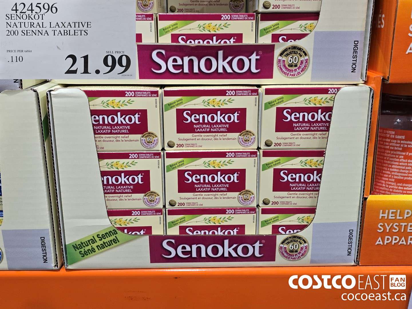424596 SENOKOT NATURAL LAXATIVE 200 SENNA TABLETS ($5.00 INSTANT SAVINGS EXPIRES ON 2024-06-23) $21.99