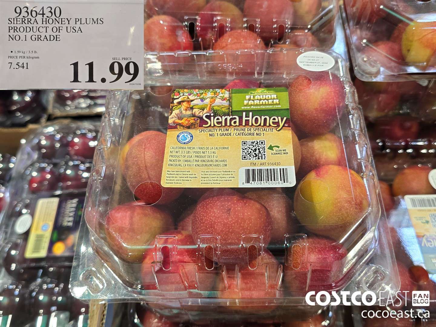 936430 SIERRA HONEY PLUMS PRODUCT OF USA NO. 1 GRADE $11.99