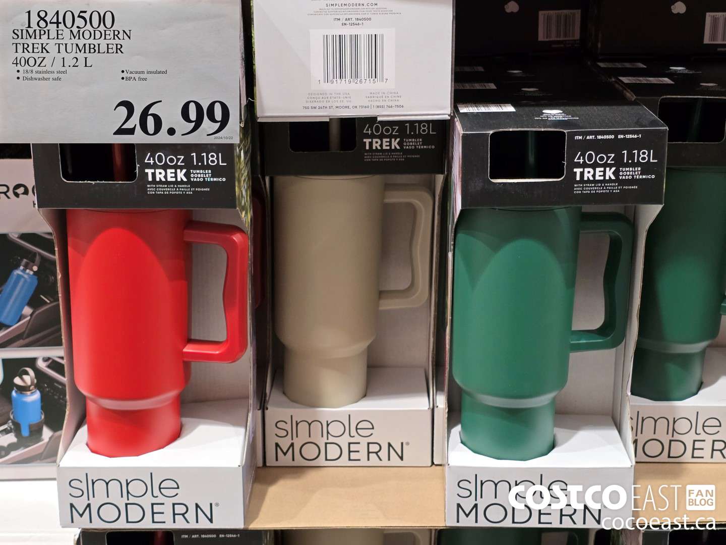 1840500 SIMPLE MODERN TREK TUMBLER 40Z / 1.2L $26.99