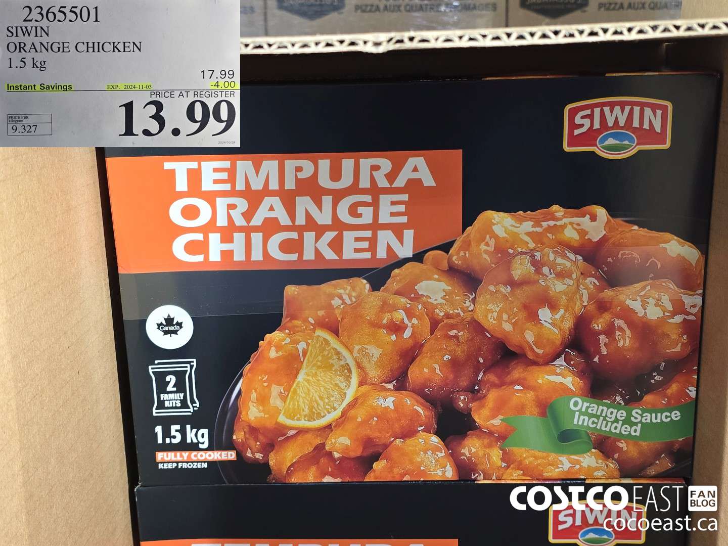 2365501 SIWIN ORANGE CHICKEN 1.5 kg ($4.00 INSTANT SAVINGS EXPIRES ON 2024-11-03) $13.99