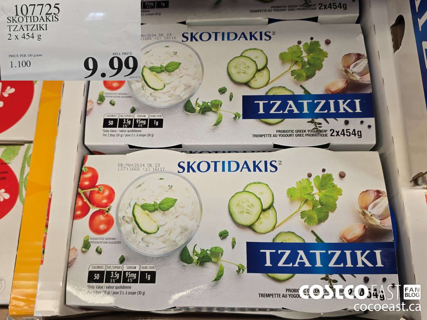 107725 SKOTIDAKIS TZATZIKI 2 X 454 G $9.99