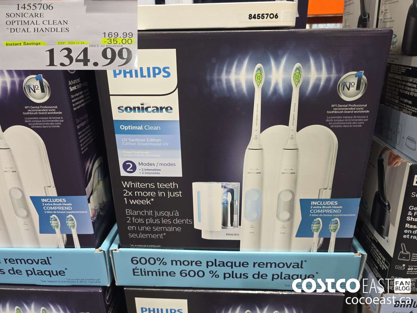 1455706 SONICARE OPTIMAL CLEAN DUAL HANDLES ($35.00 INSTANT SAVINGS EXPIRES ON 2024-11-24) $134.99