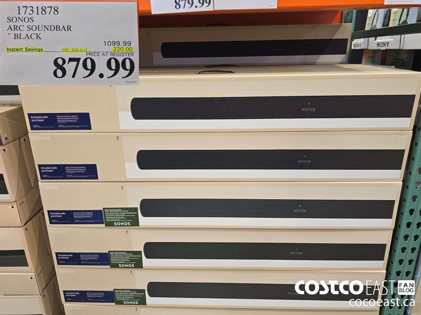 1731878 SONOS ARC SOUNDBAR BLACK ($220.00 INSTANT SAVINGS EXPIRES ON 2024-10-13) $879.99