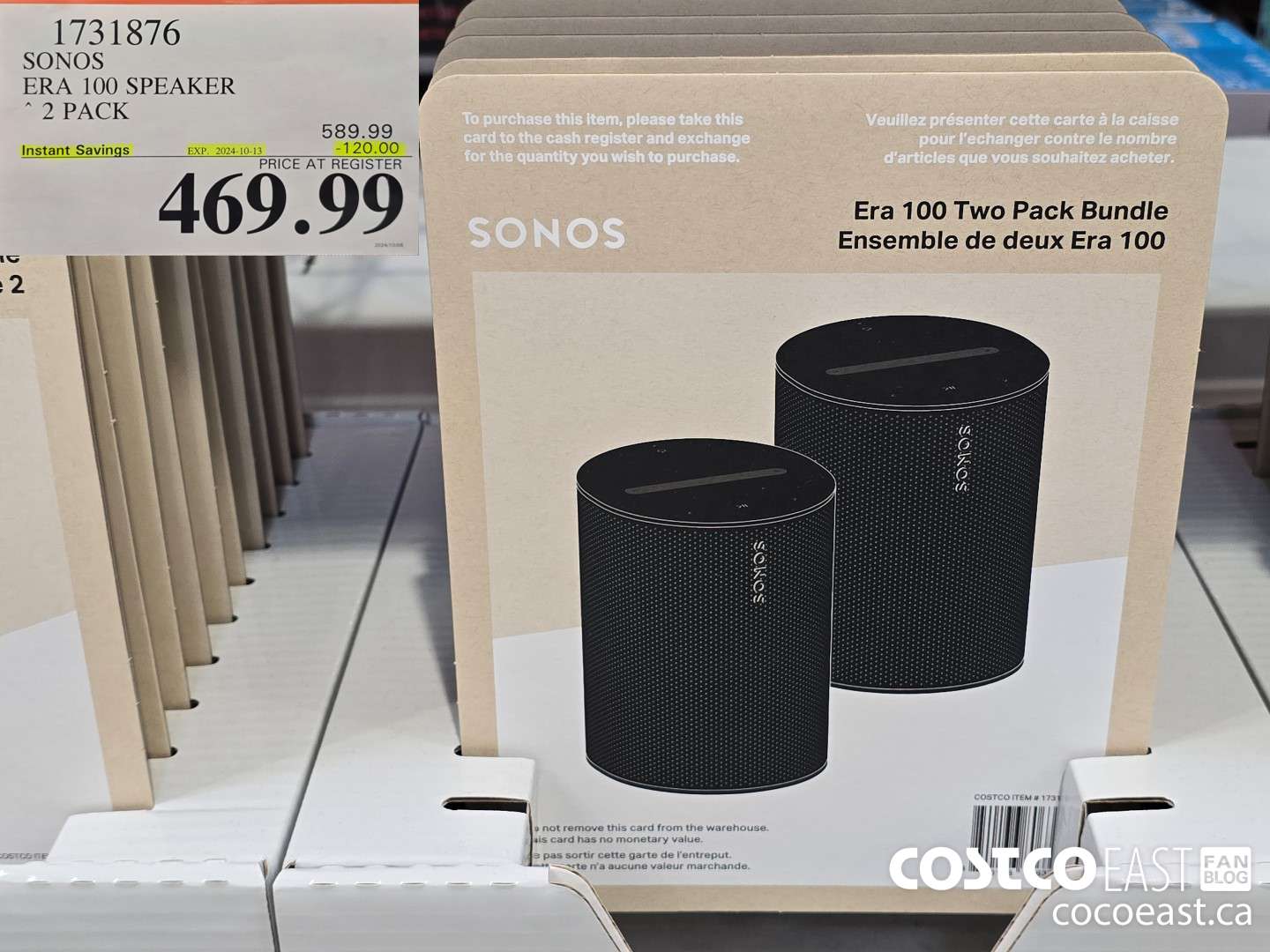 1731876 SONOS ERA 100 SPEAKER 2 PACK ($120.00 INSTANT SAVINGS EXPIRES ON 2024-10-13) $469.99