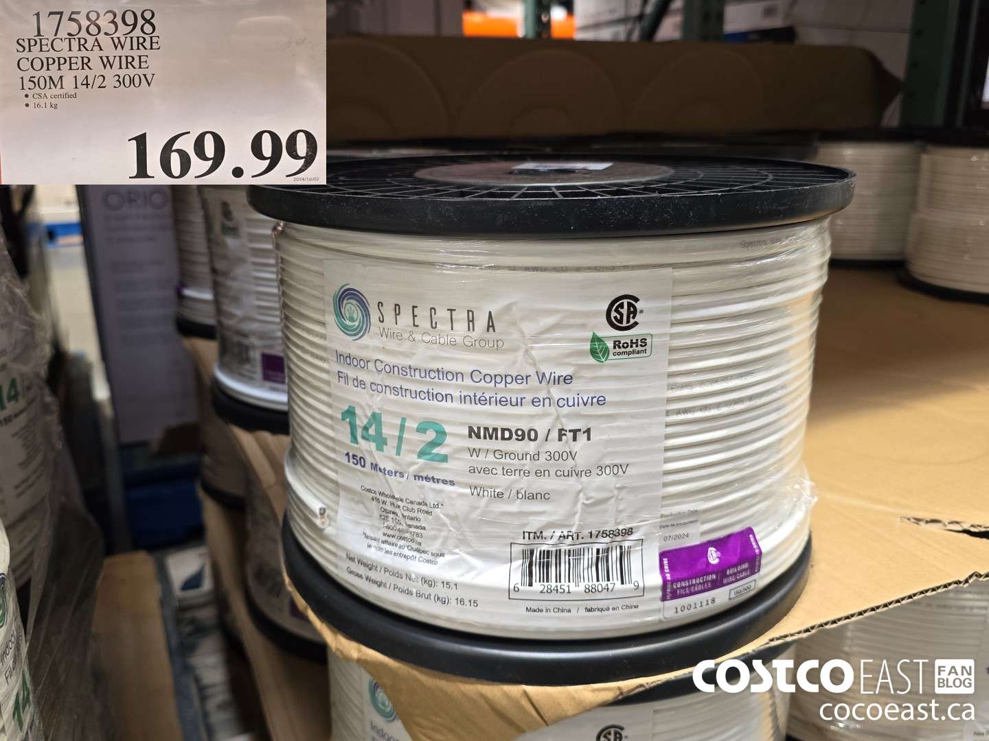 1758398 SPECTRA WIRE COPPER WIRE 150M 14/2 300V $169.99