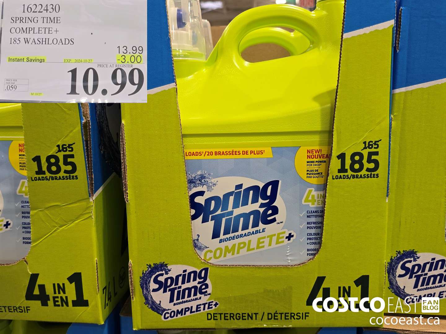 1622430 SPRING TIME COMPLETE+ 185 washloads ($3.00 INSTANT SAVINGS EXPIRES ON 2024-10-27) $10.99