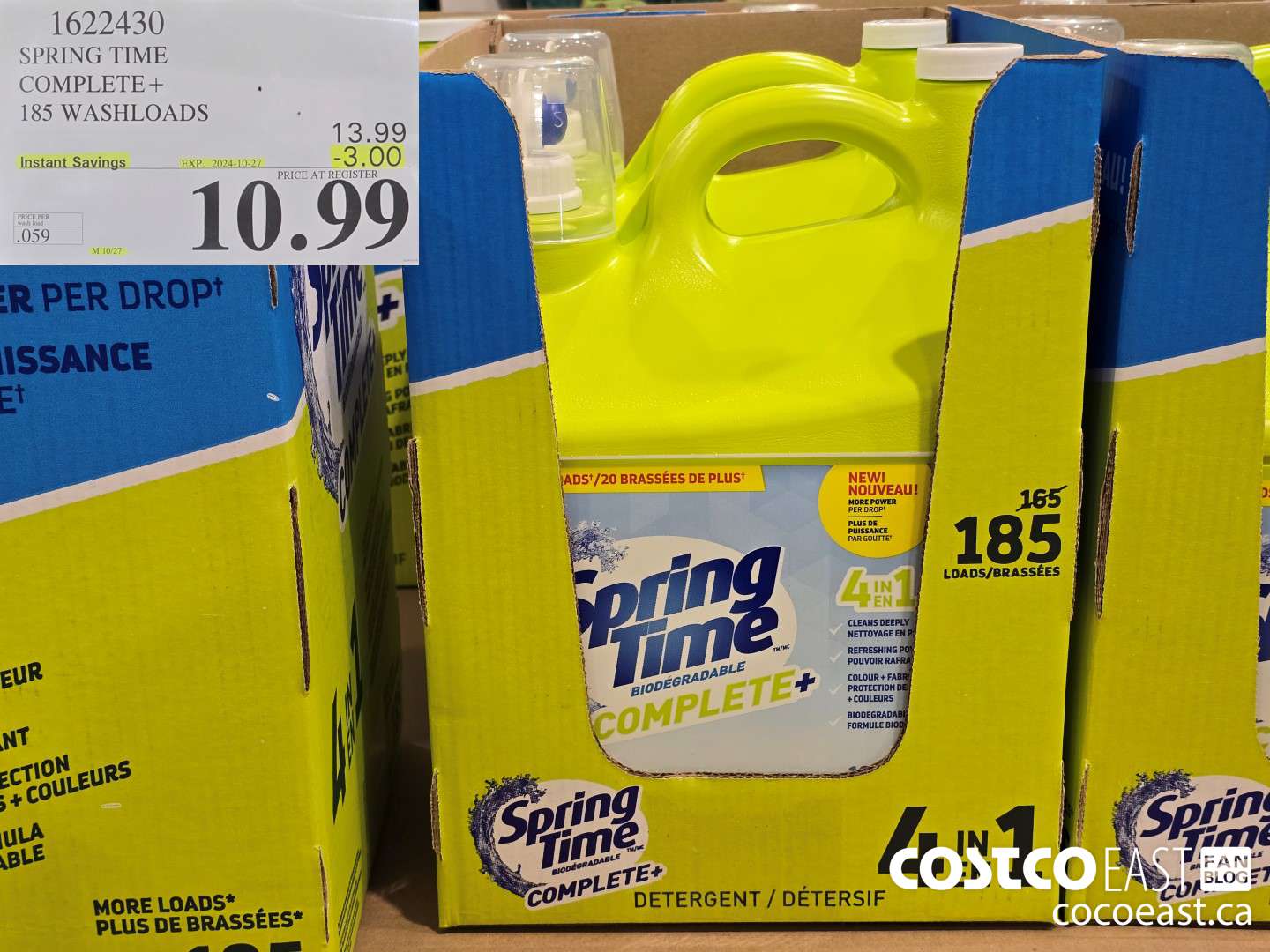 1622430 SPRING TIME COMPLETE+ 185 washloads ($3.00 INSTANT SAVINGS EXPIRES ON 2024-10-27) $10.99