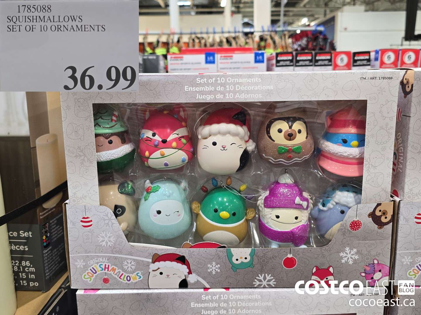 1785088 SQUISHMALLOWS SET OF 10 ORNAMENTS $36.99