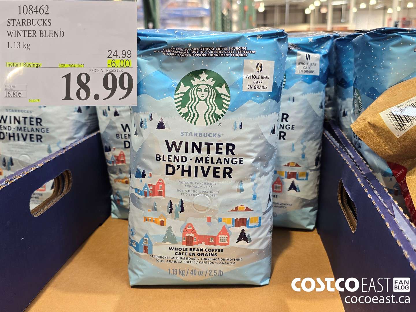 108462 STARBUCKS WINTER BLEND 1.13 KG ($6.00 INSTANT SAVINGS EXPIRES ON 2024-10-27) $18.99