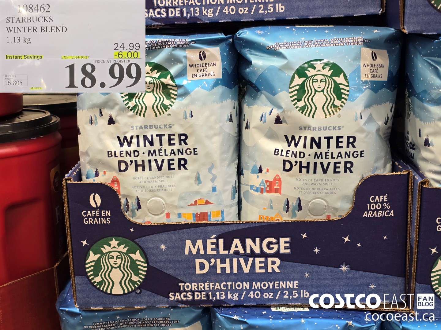 108462 STARBUCKS WINTER BLEND 1.13 KG ($6.00 INSTANT SAVINGS EXPIRES ON 2024-10-27) $18.99