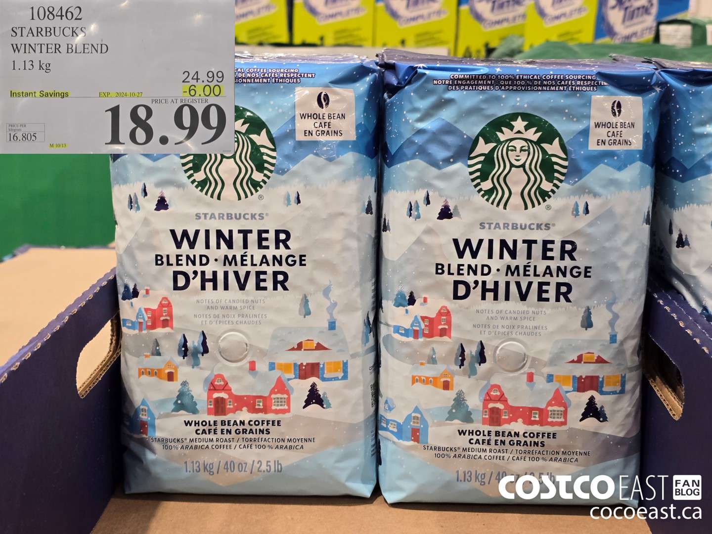 108462 STARBUCKS WINTER BLEND 1.13 KG ($6.00 INSTANT SAVINGS EXPIRES ON 2024-10-27) $18.99