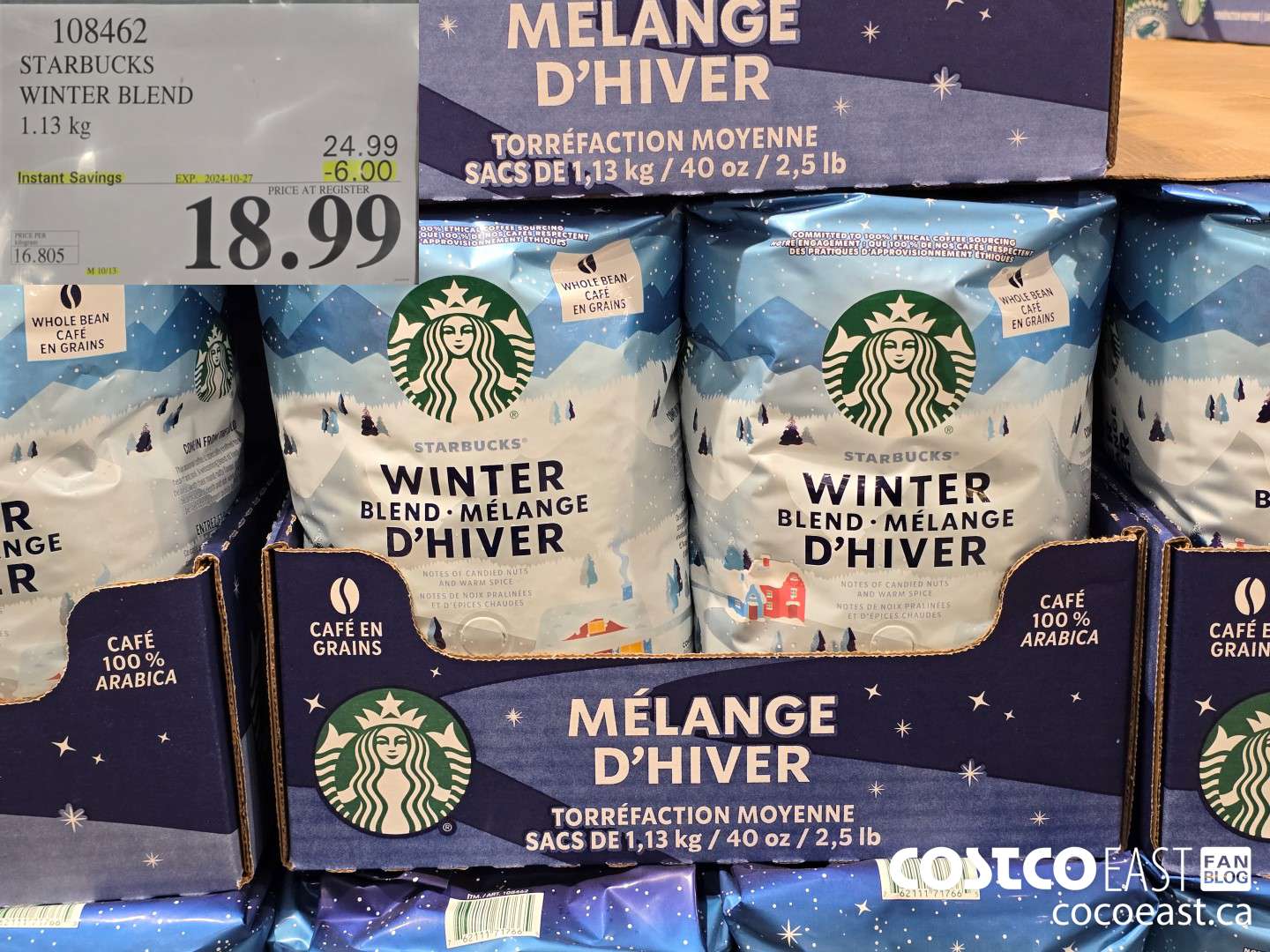 108462 STARBUCKS WINTER BLEND 1.13 KG ($6.00 INSTANT SAVINGS EXPIRES ON 2024-10-27) $18.99