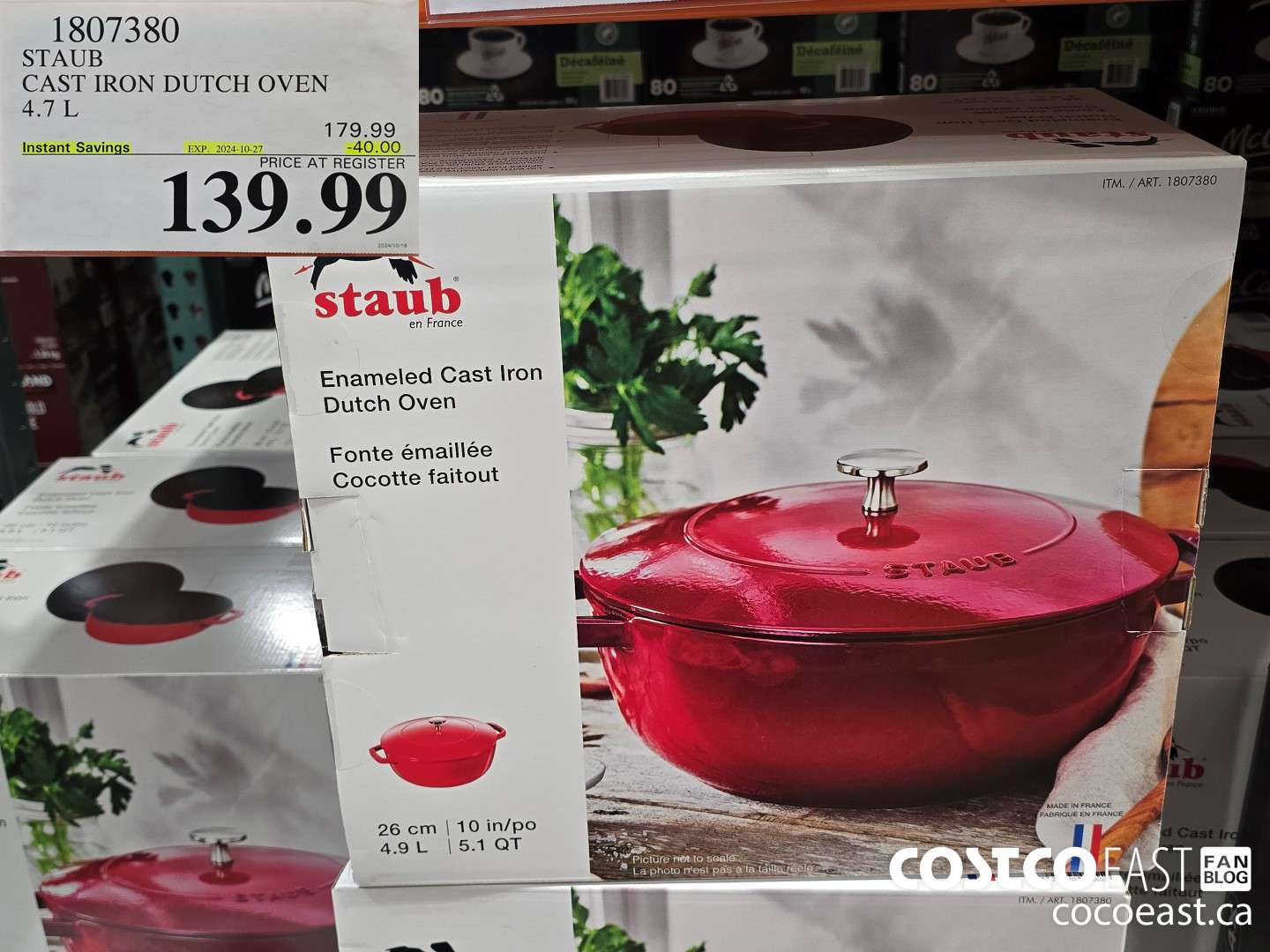 1807380 STAUB CAST IRON DUTCH OVEN 4.7 L ($40.00 INSTANT SAVINGS EXPIRES ON 2024-10-27) $139.99