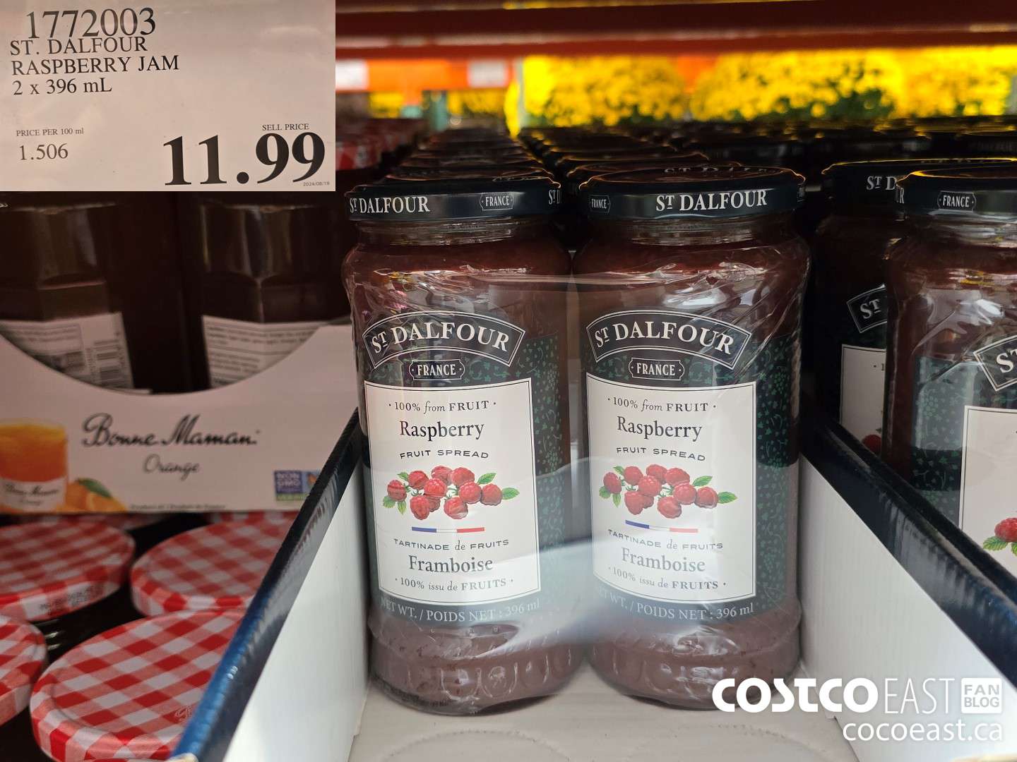 1772003 ST. DALFOUR RASPBERRY JAM 2 x 396 mL $11.99