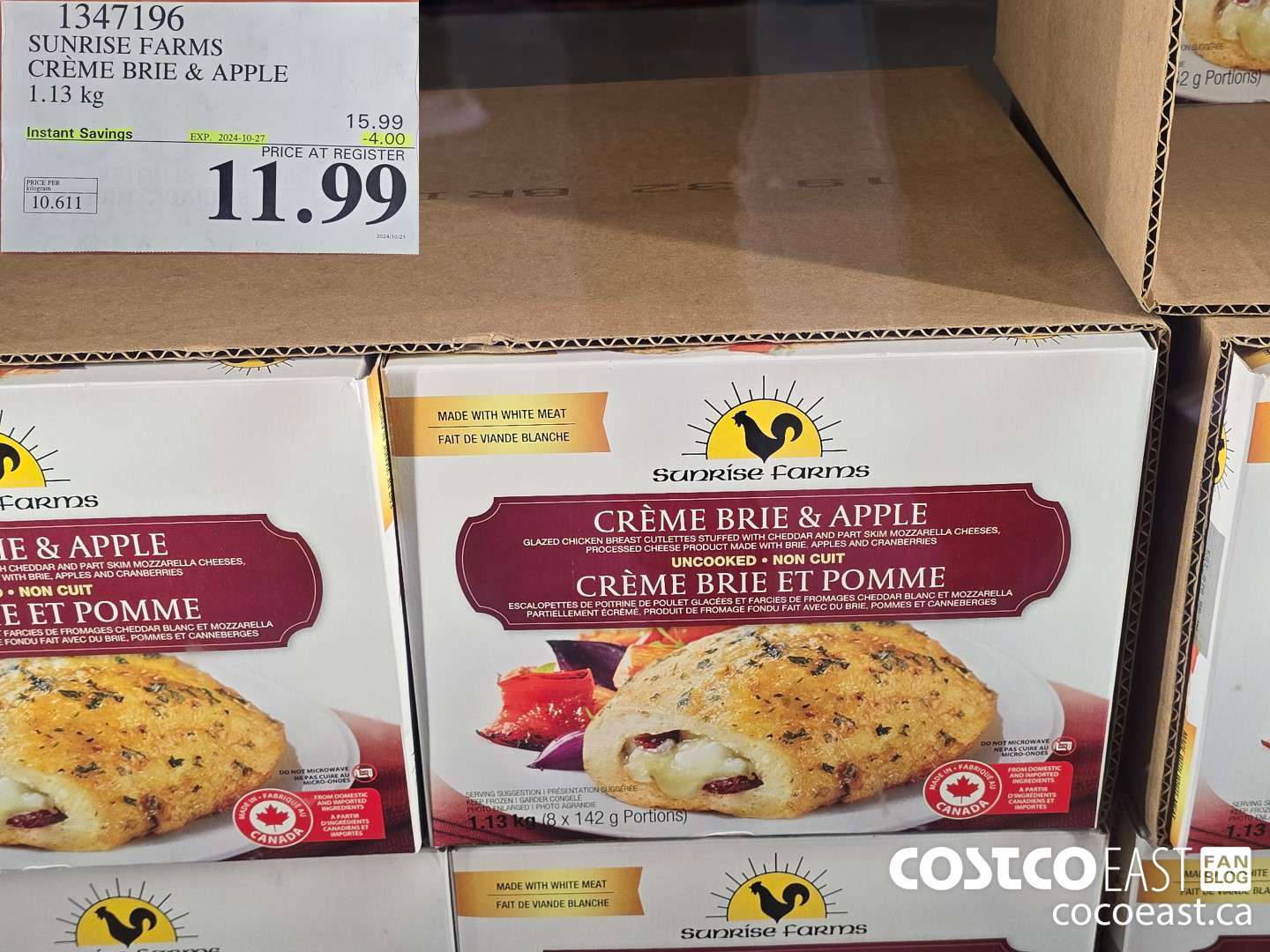 1347196 SUNRISE FARMS CREME BRIE & APPLE 1.13 KG ($4.00 INSTANT SAVINGS EXPIRES ON 2024-10-27) $11.99