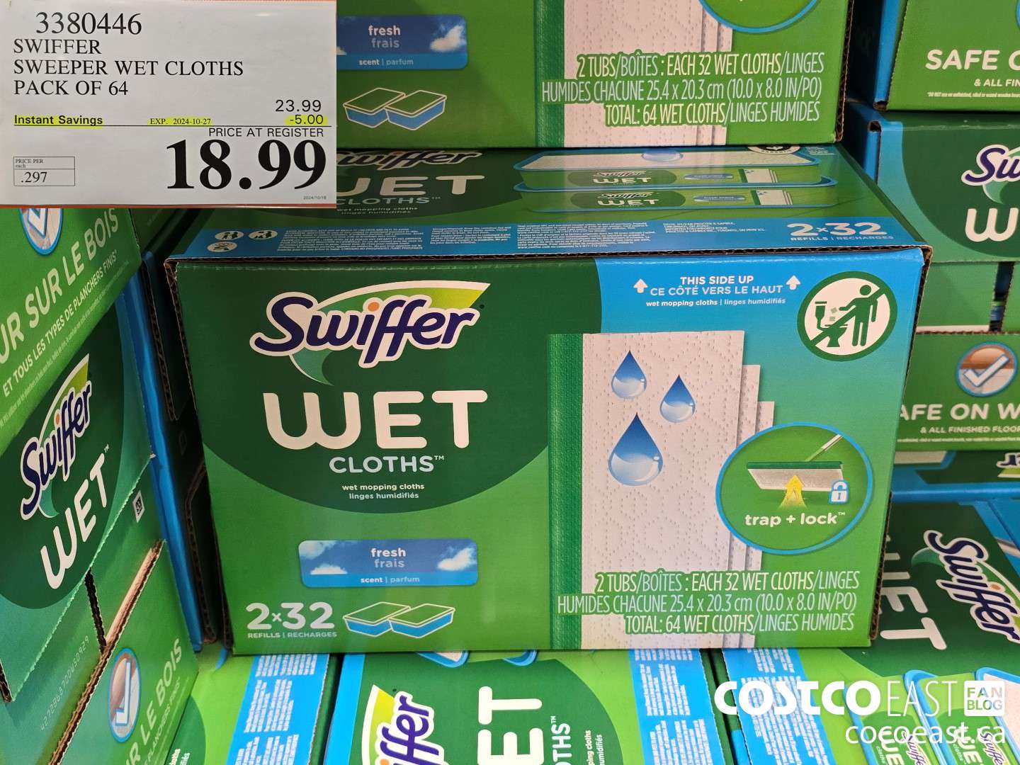 3380446 SWIFFER SWEEPER WET REFILLS PACK OF 64 ($5.00 INSTANT SAVINGS EXPIRES ON 2024-10-27) $18.99
