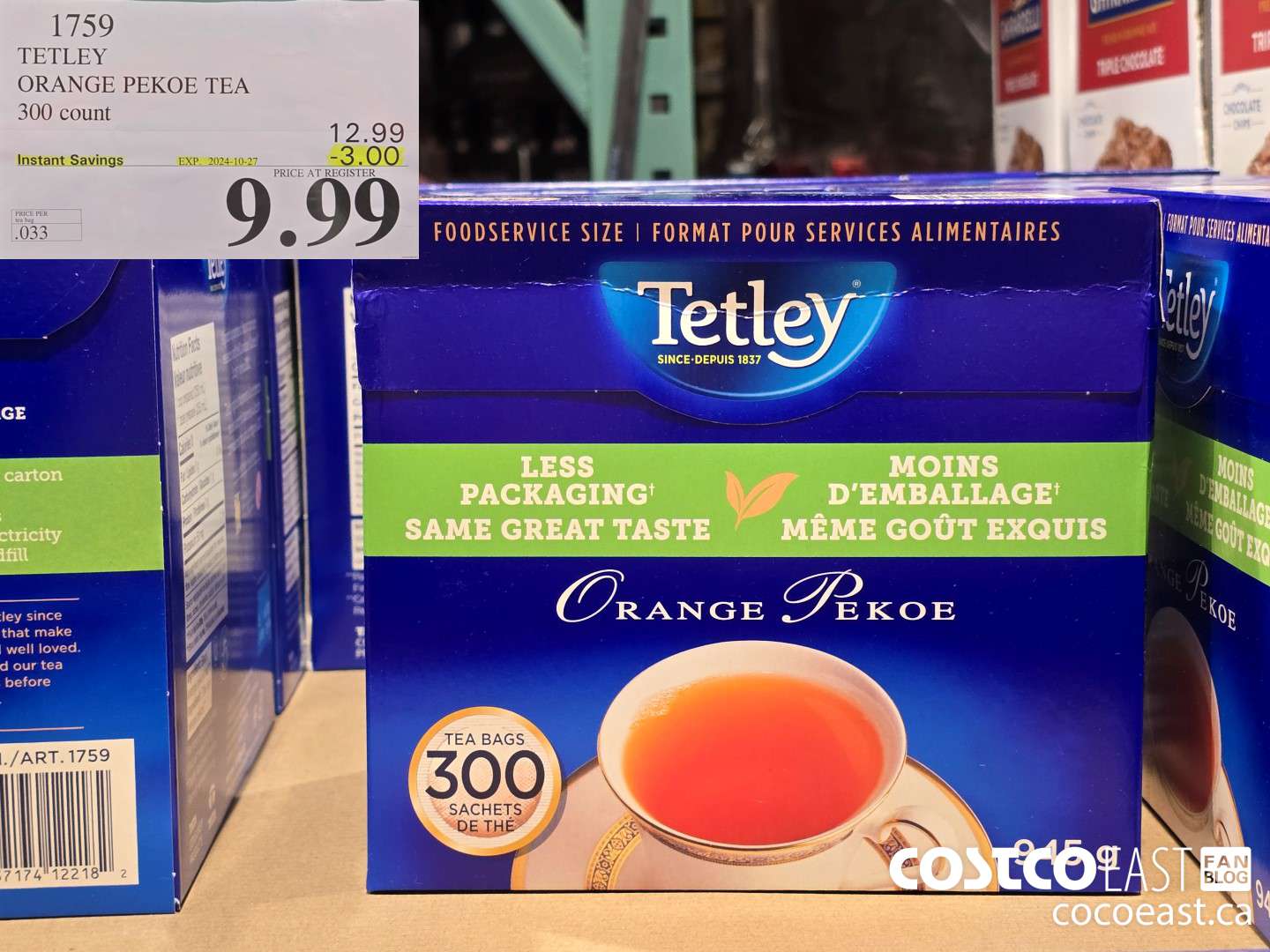 1759 TETLEY ORANGE PEKOE TEA 300 COUNT ($3.00 INSTANT SAVINGS EXPIRES ON 2024-10-27) $9.99