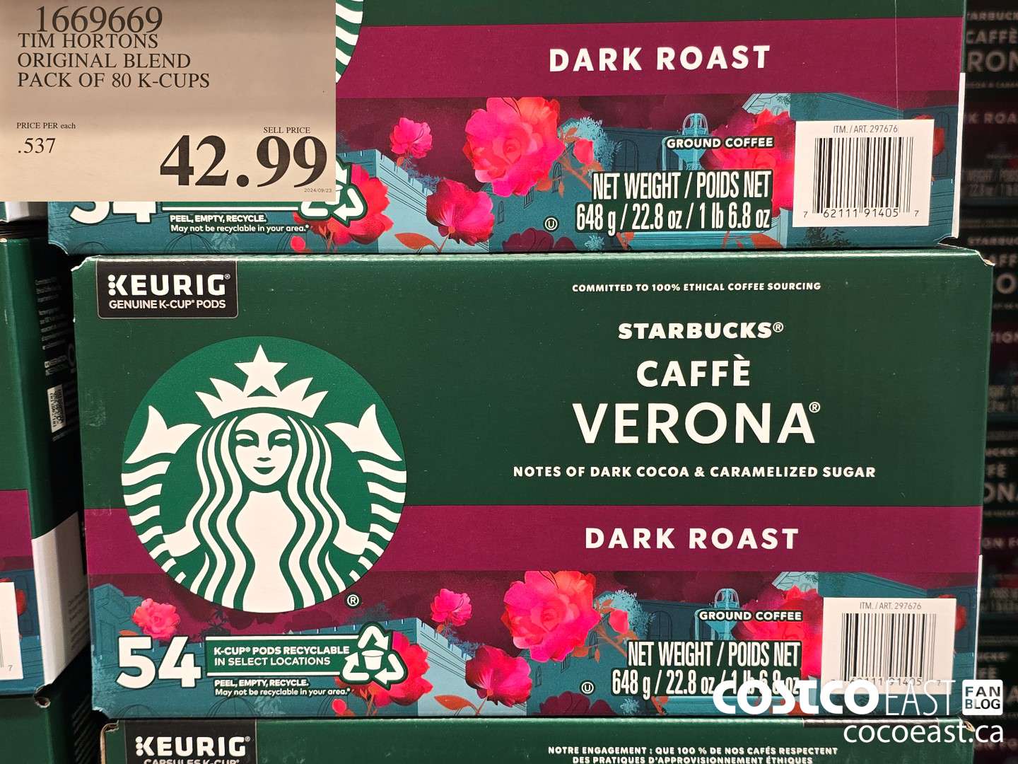 1669669 TIM HORTONS ORIGINAL BLEND PACK OF 80 K-CUPS $42.99