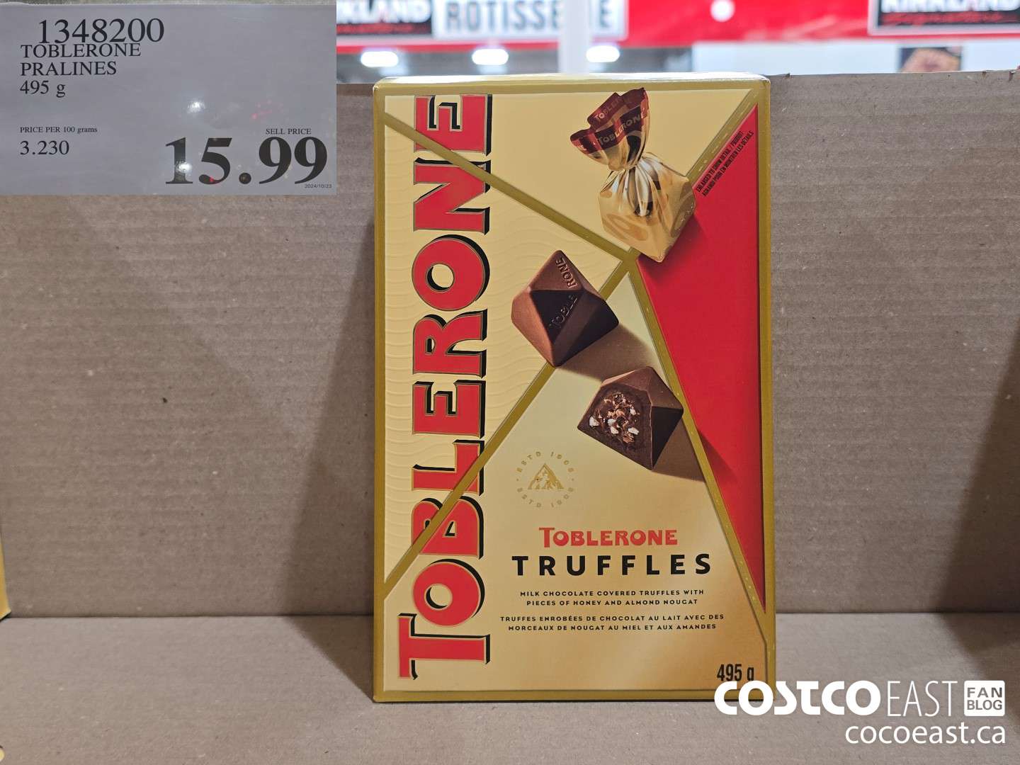 1348200 TOBLERONE PRALINES 495 G $15.99