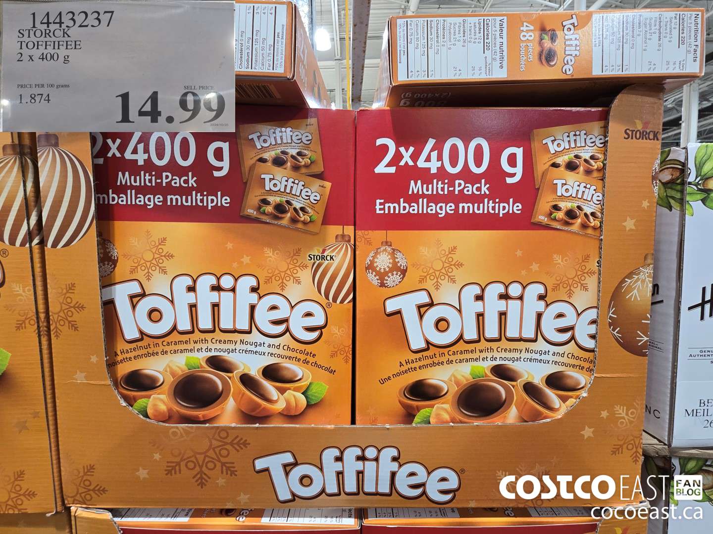 1443237 TOFFIFEE 2 x 400 g $14.99