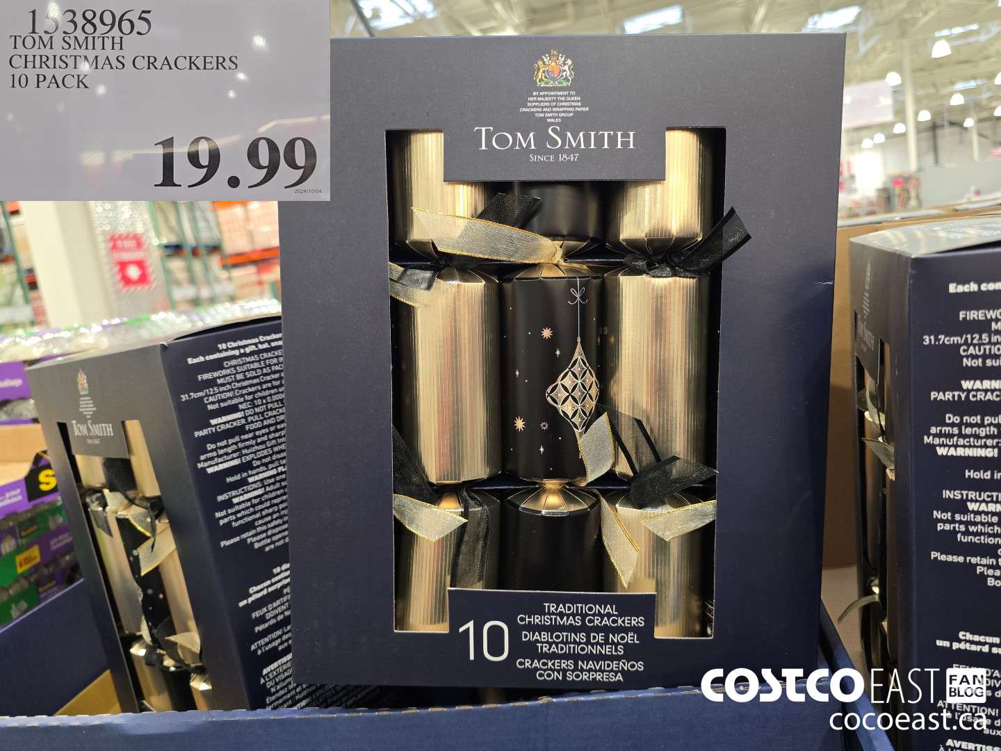 1538965 TOM SMITH CHRISTMAS CRACKERS 10 PACK $19.99