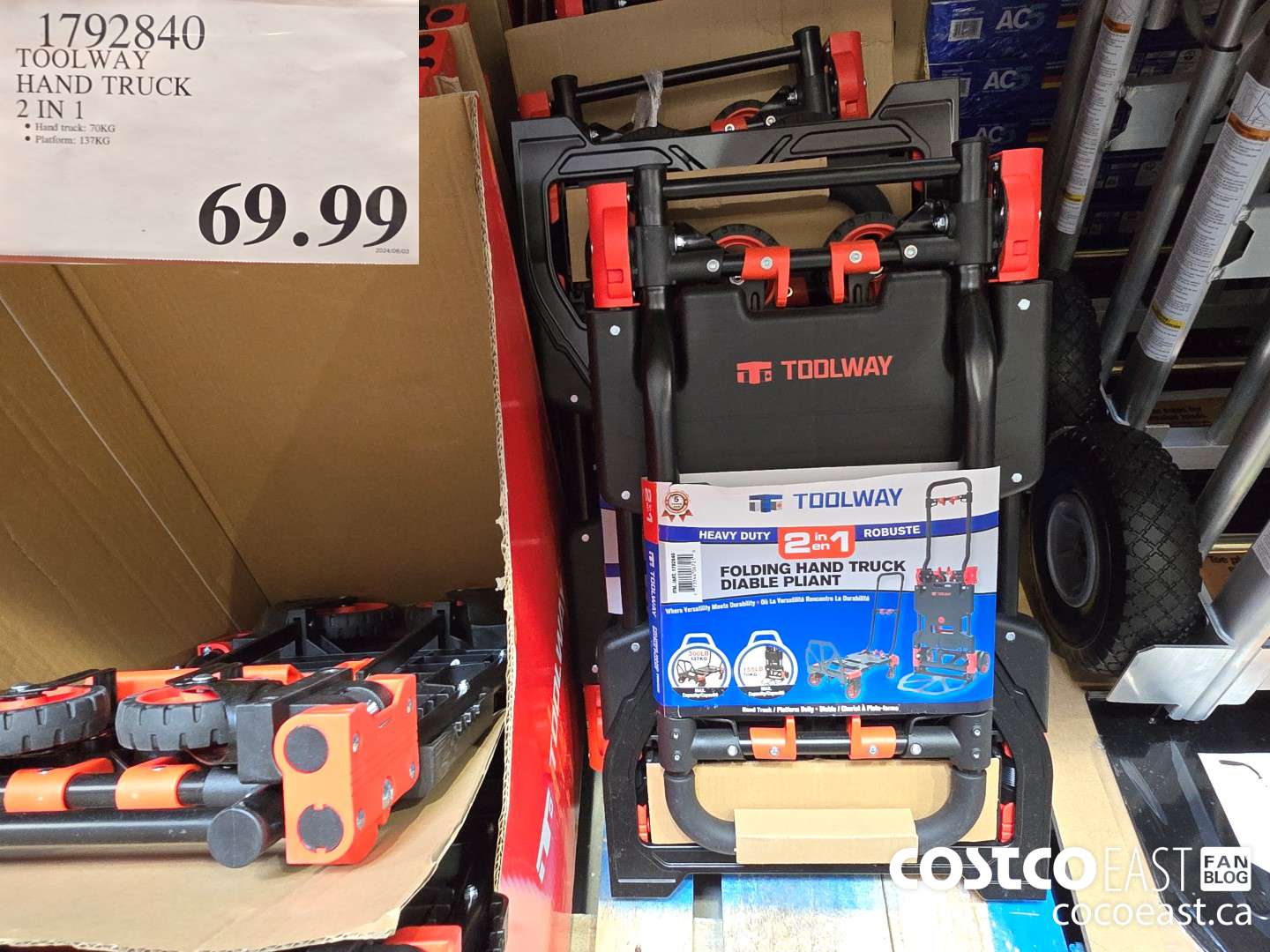 1792840 TOOLWAY HAND TRUCK 2 IN 1 $69.99