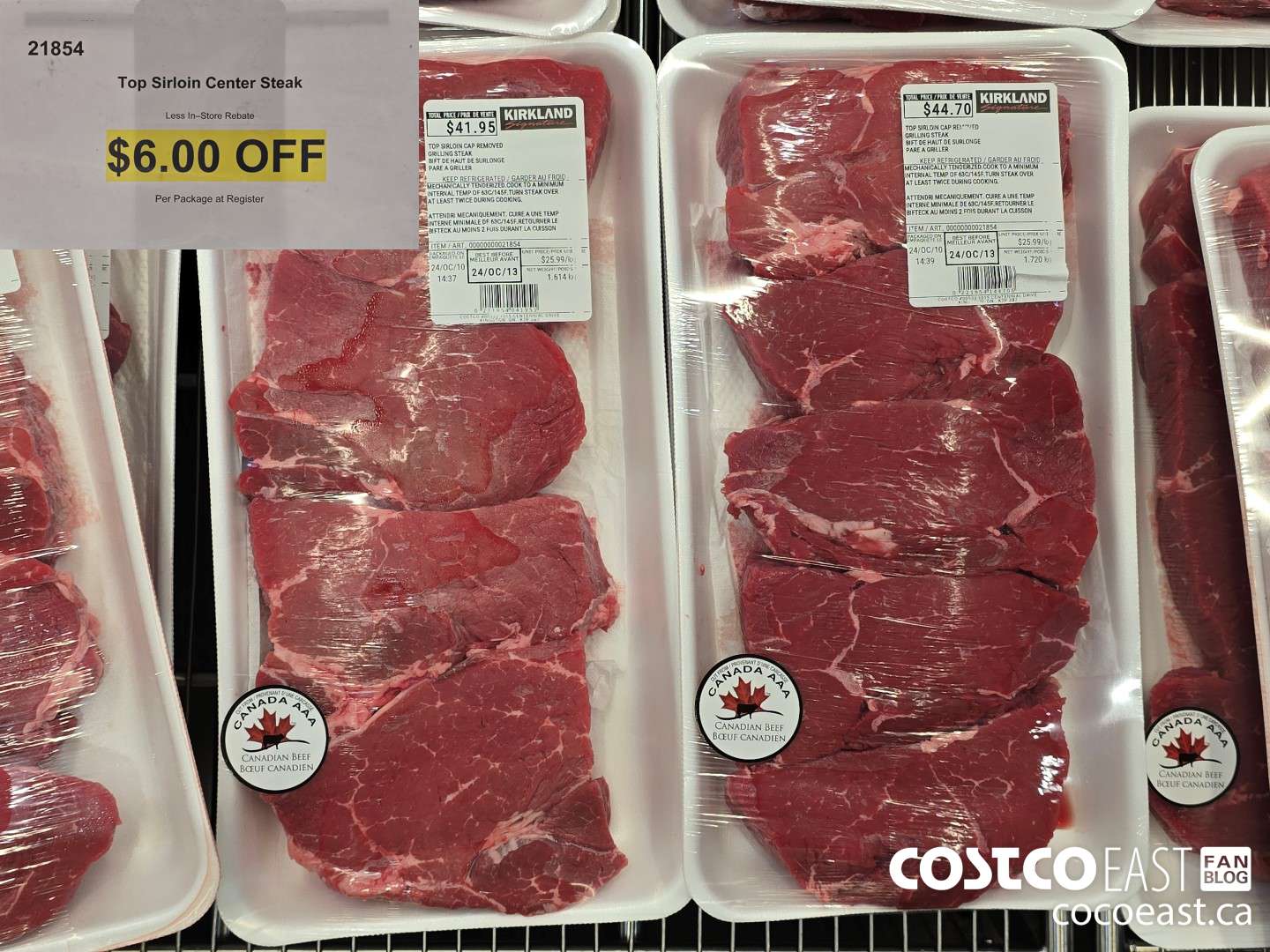 21854 TOP SIRLOIN CENTER STEAK ($6.00 INSTANT SAVINGS)