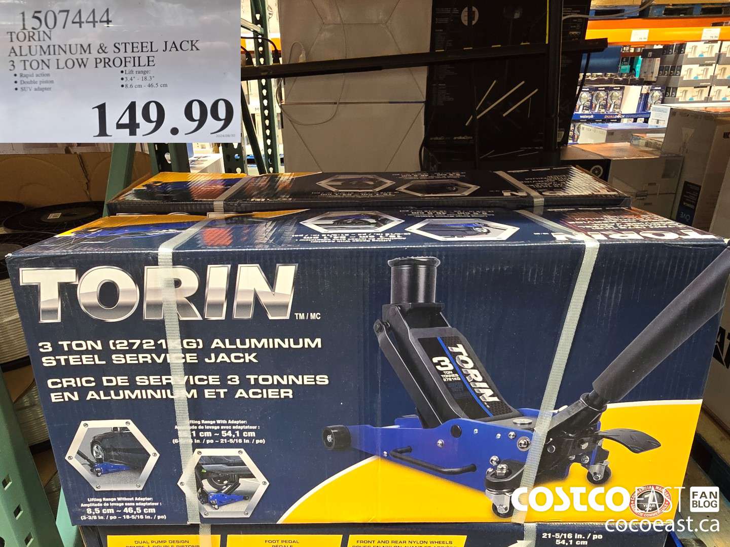 1507444 TORIN ALUMINUM & STEEL JACK 3 TON LOW PROFILE $149.99