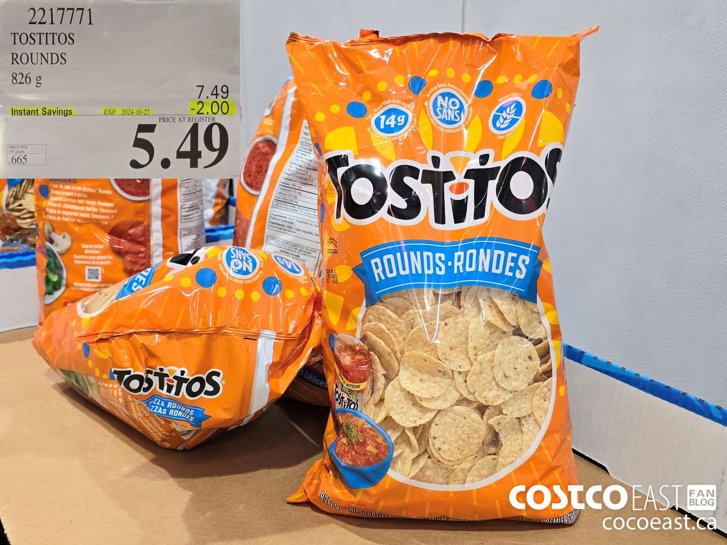 2217771 TOSTITOS ROUNDS 826 g ($2.00 INSTANT SAVINGS EXPIRES ON 2024-10-27) $5.49