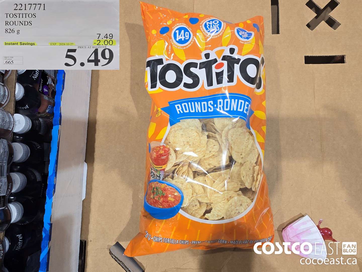 2217771 TOSTITOS ROUNDS 826 g ($2.00 INSTANT SAVINGS EXPIRES ON 2024-10-27) $5.49