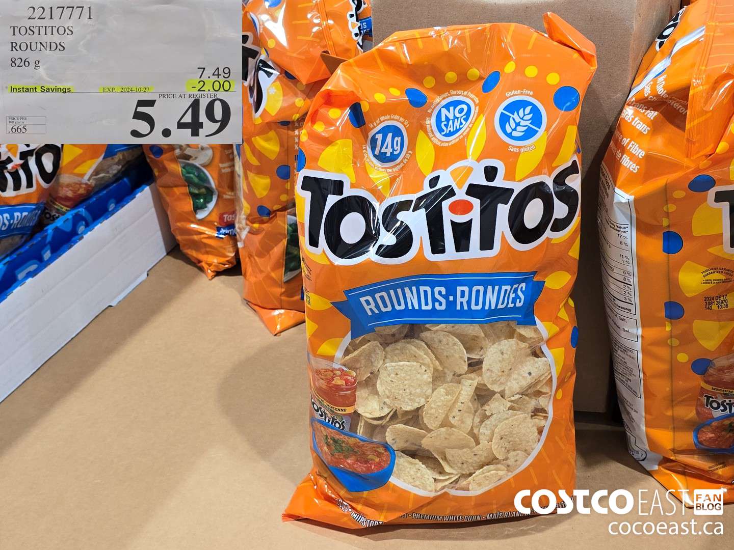 2217771 TOSTITOS ROUNDS 826 g ($2.00 INSTANT SAVINGS EXPIRES ON 2024-10-27) $5.49