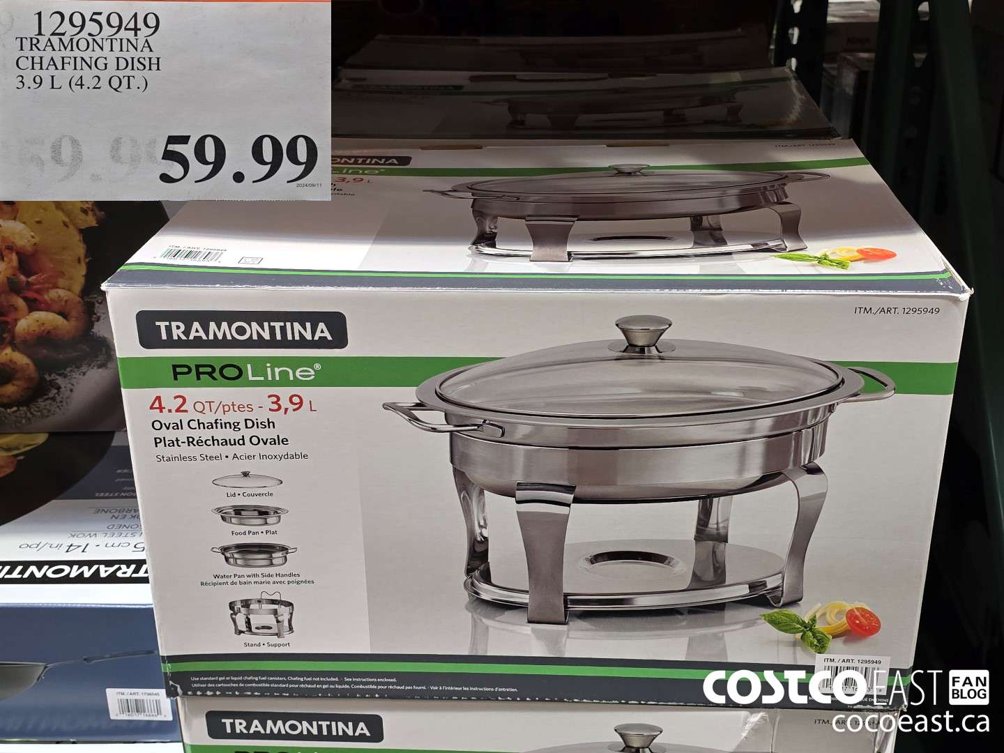1295949 TRAMONTINA CHAFING DISH 3.9 L (4.2 OT.) $59.99