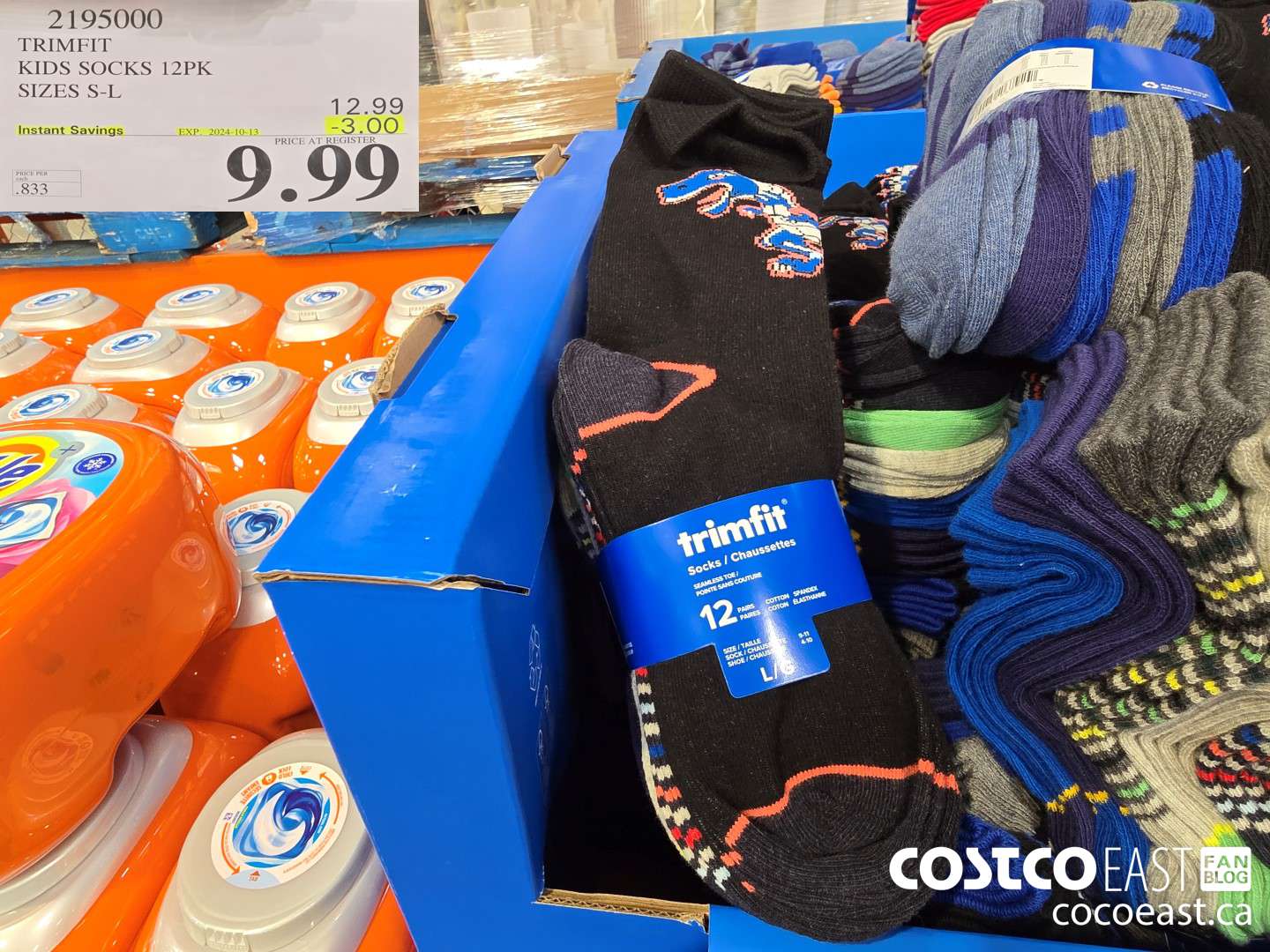 2195000 TRIMFIT KIDS SOCK 12PK SIZES S-L ($3.00 INSTANT SAVINGS EXPIRES ON 2024-10-13) $9.99