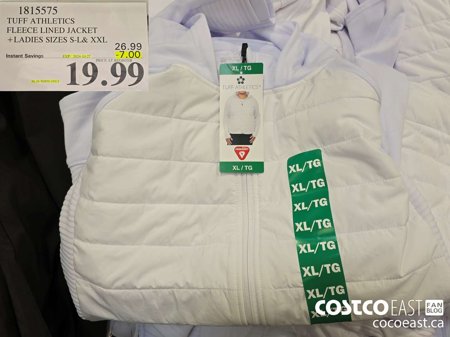 1815575 TUFF ATHLETICS FLEECE LINED JACKET +LADIES SIZES S-L& XXL ($7.00 INSTANT SAVINGS EXPIRES ON 2024-10-27) $19.99