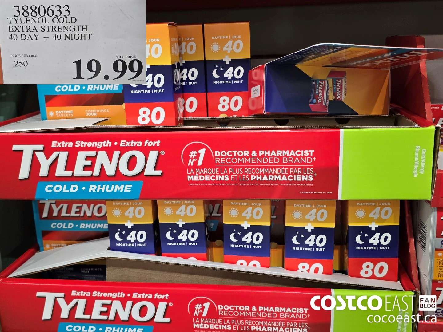 3880633 TYLENOL COLD EXTRA STRENGTH 40 day + 40 night $19.99