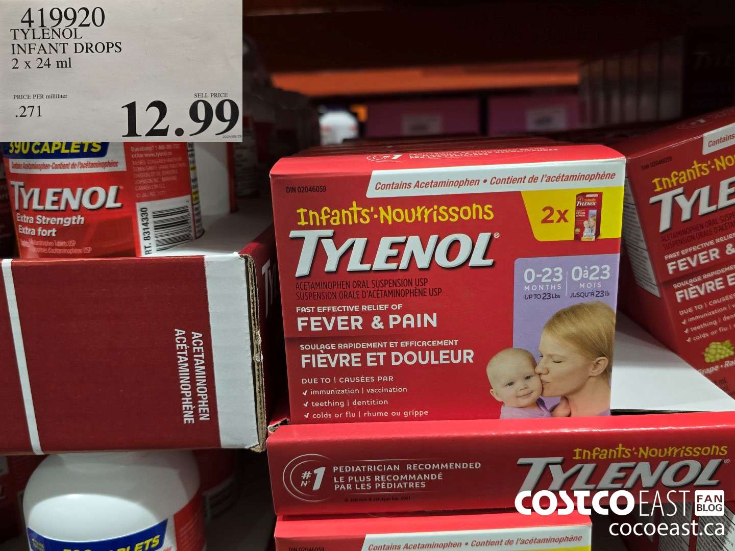419920 TYLENOL INFANT DROPS 2 x 24ML $12.99