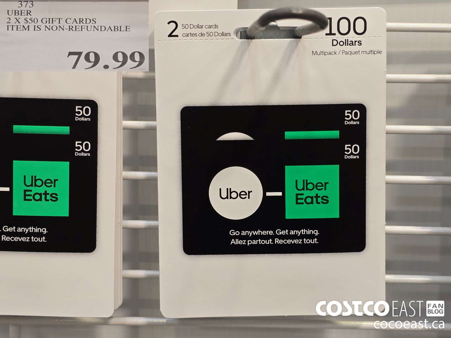 373 UBER 2 X $50 GIFT CARDS ITEM IS NON-REFUNDABLE $79.99
