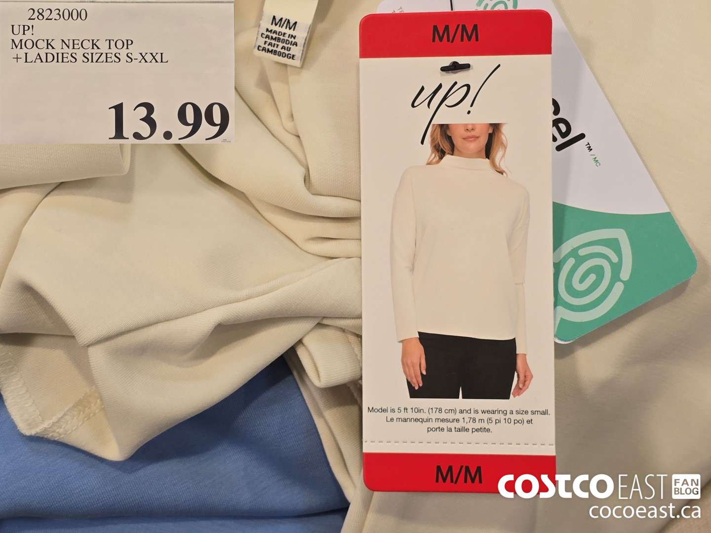 2823000 UP! MOCK NECK TOP +LADIES SIZES S-XXL $13.99