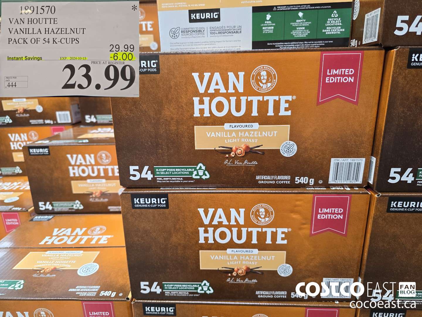 1891570 VAN HOUTTE VANILLA HAZELNUT PACK OF 54 K-CUPS ($6.00 INSTANT SAVINGS EXPIRES ON 2024-10-13) $23.99