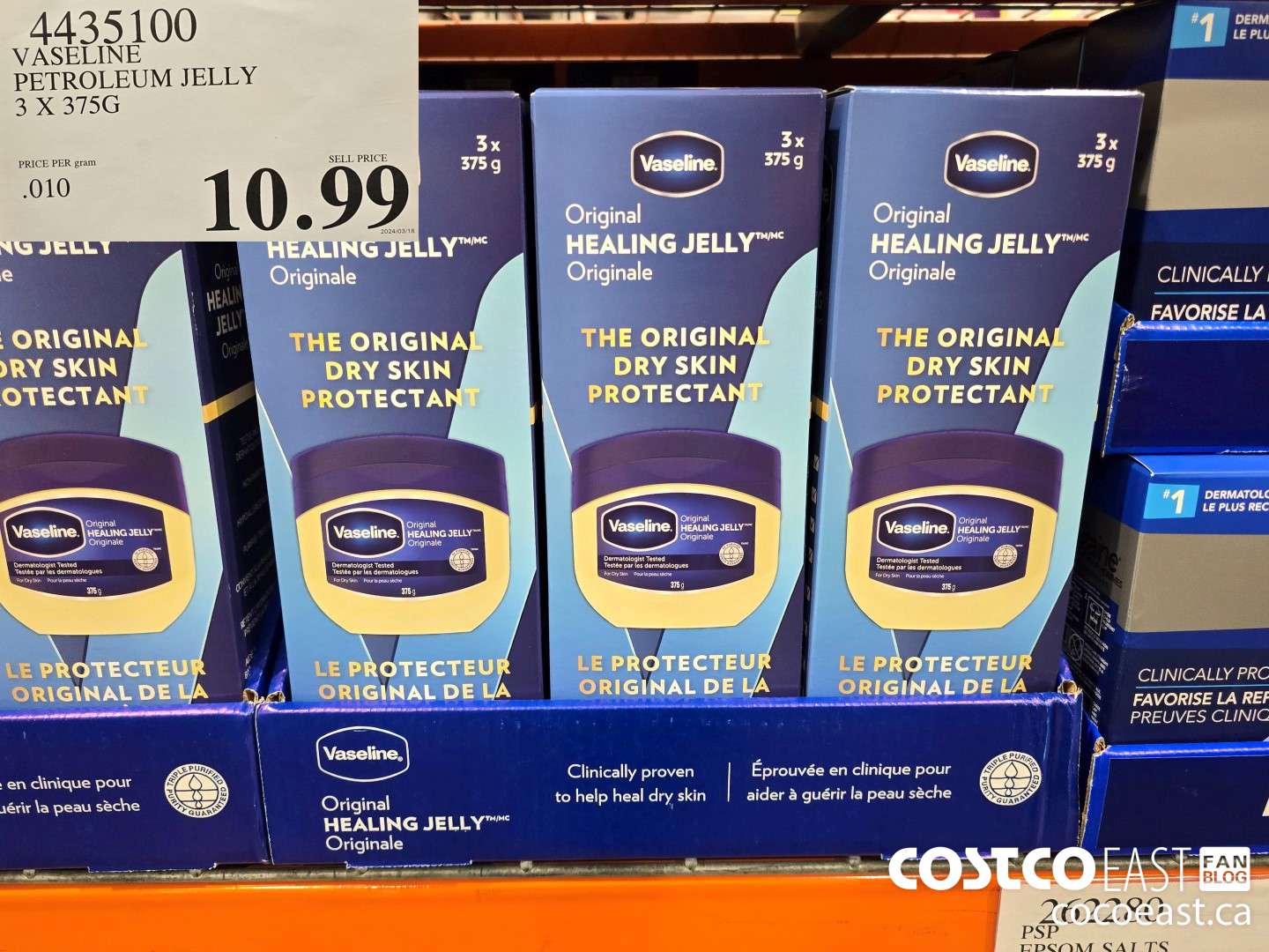 4435100 VASELINE PETROLEUM JELLY 3 X 375 G $10.99