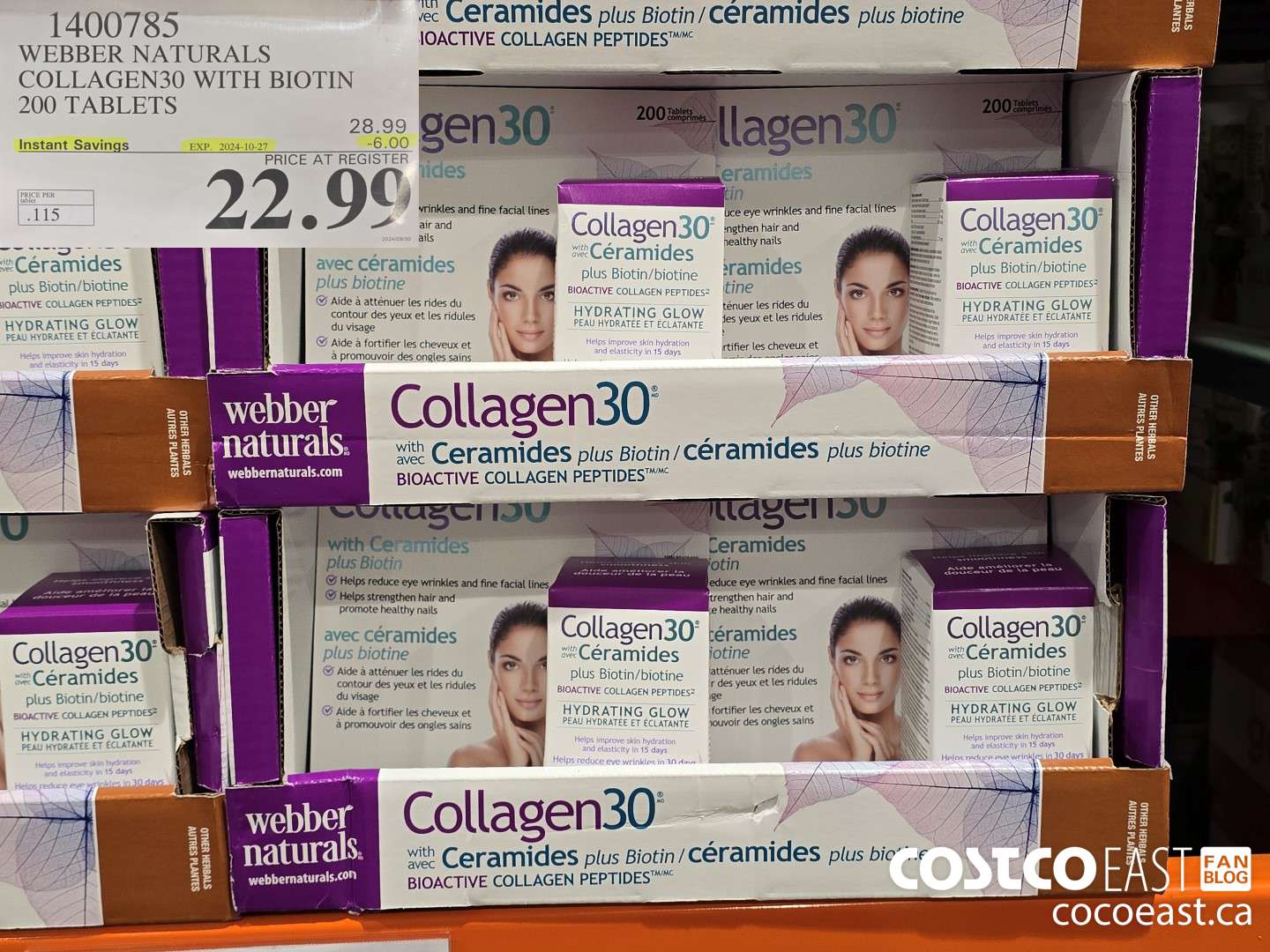 1400785 WEBBER NATURALS COLLAGEN30 WITH BIOTIN & CERAMIDES 200 TABLET ($6.00 INSTANT SAVINGS EXPIRES ON 2024-10-27) $22.99