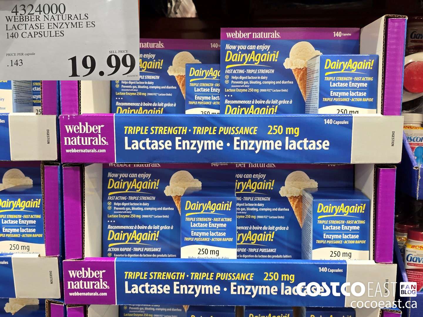 4324000 WEBBER NATURALS LACTASE ENZYME ES 140 CAPSULES $19.99