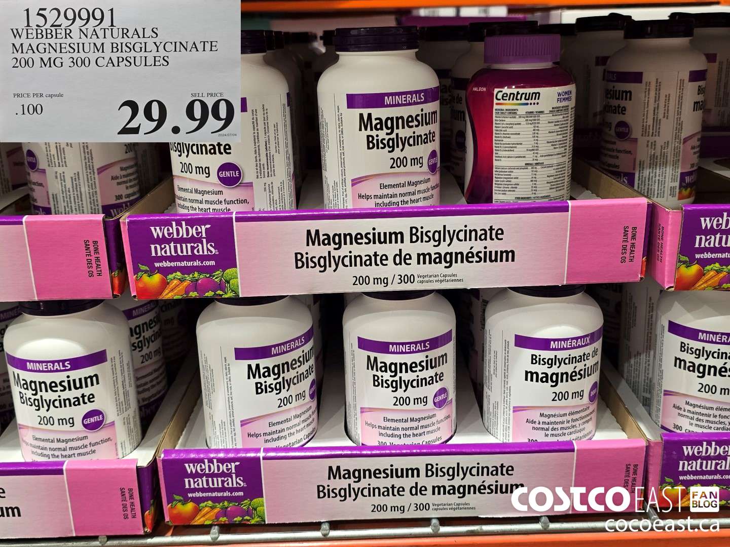 1529991 WEBBER NATURALS MAGNESIUM BISGLYCINATE 200MG 300 CAPSULES $29.99